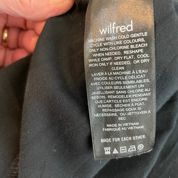 Wilfred Aritzia Saturn Black Wrap Dress Size 2XL Preppy Classic Soft - Picture 5 of 11